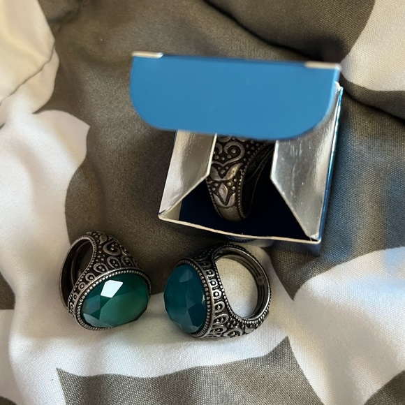 BLUE Faceted Mood Gem Statement Ring Oversized Costume Jewelry Magic Adjustable - Picture 8 of 9